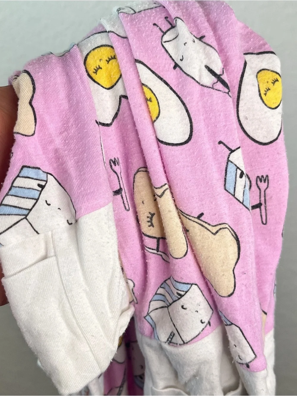 Little Sleepies Pink Breakfast Print One-Piece Bamboo Pajama
